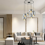 PENDANT LIGHT 6XG9 SMOKED GLASS -GOLD MATT (22147 Zambelis) - Zambelis