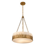 Lampa wisząca Sawgrass - 3 źródła światła - Płatkowe złoto (QN-SAWGRASS-3P-DG-O) - Quintiesse
