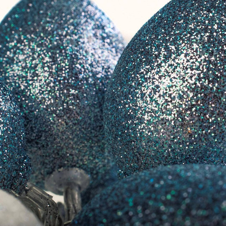 DUZE PLASTIKOWE JAJKA WIELKANOCNE LED Z BROKATEM BIAŁO-SZARE (EKD3938) - Eko-Light