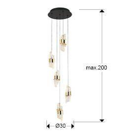 Iliada lampa wisząca 5L (631509) - Schuller