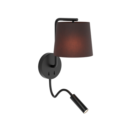 WALL LAMP WITH READING LIGHT 1XE27 BLACK (H57 Zambelis) - Zambelis