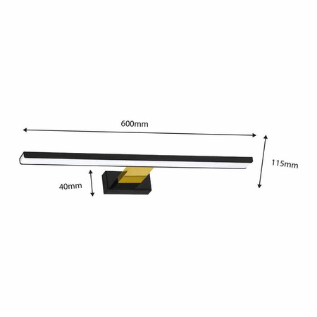 Kinkiet SHINE BLACK/GOLD 60cm 13,8W LED (ML7885) - Milagro
