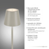 Przenośna LAMPA STOŁOWA USB EURIA SZARA (19250-40) - Paul Neuhaus