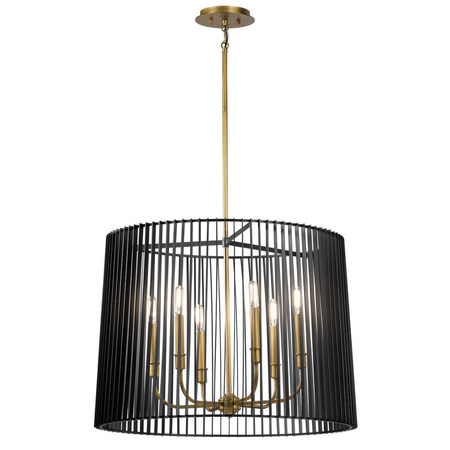 Żyrandol/ Lampa wisząca Linara - 6 źródeł światła (QN-LINARA-6P-BK) - Quintiesse