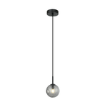 PENDANT LIGHT 1XG9 MAX 5W METAL-GLASS, BLACK-SMOKED (23059 Zambelis) - Zambelis