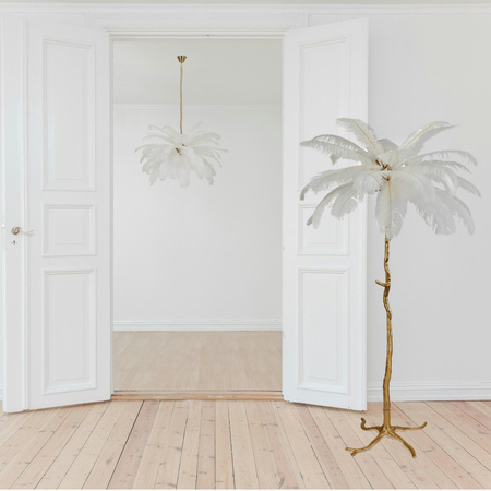 Lampa podłogowa EMU pióra białe 170 cm (ST-DN127-F white) - Step into Design