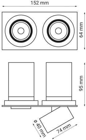 Oprawa wpuszczana DELLE DUE (457228) - Loonari