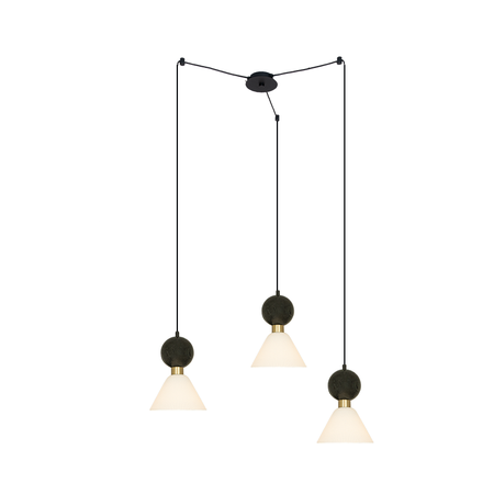 PENDANT 3XE14 MAX 15W BLACK MARBLE - BRASS (23249 Zambelis) - Zambelis