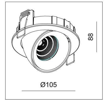 LED lampa HALO OK 1*8,9W Black IP20 (03357B) - ZARlight