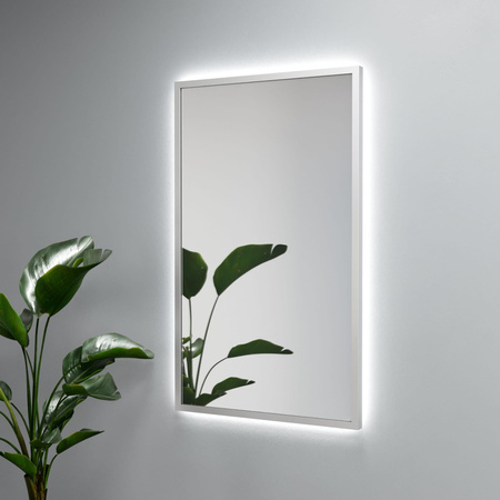 Lustro prostokątne ATLAS PLUS w ramie z oświetleniem LED - MCJ