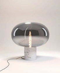 Lampa stołowa MOONSTONE biały marmur + szkło dymione (T0055) - MAXLIGHT