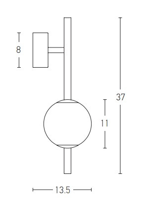 LED WALL LIGHT 6W 3000K GLASS &METAL WHITE+BLACK (20133 Zambelis) - Zambelis