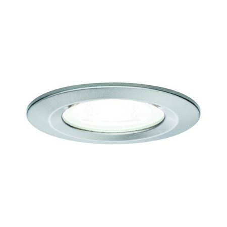 Oprawa wbudowana Nova stałe LED IP44 1x6,5W 4000K 230V GU10 51mm Żelazo Szczotkowane/ Aluminium (PL92977) - PAULMANN