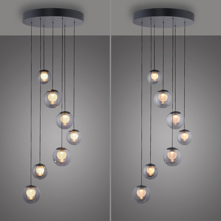 Kaskadowa lampa na pilota, z regulacją światła i wysokości SZARA (2587-15) - Paul Neuhaus