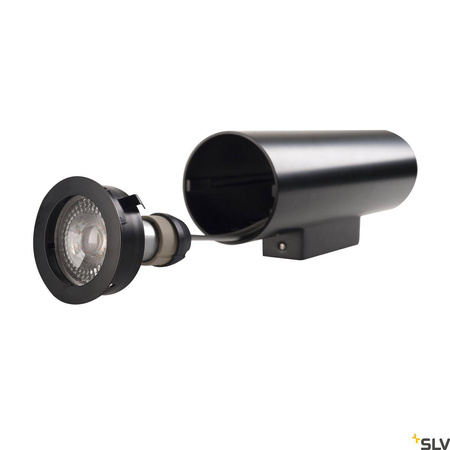 ENOLA_B, lampa ścienna, QPAR51, okrągła, up/down, kolor czarny, maks. 50W, z czarnym pierścieniem dekoracyjnym (151800) - SLV
