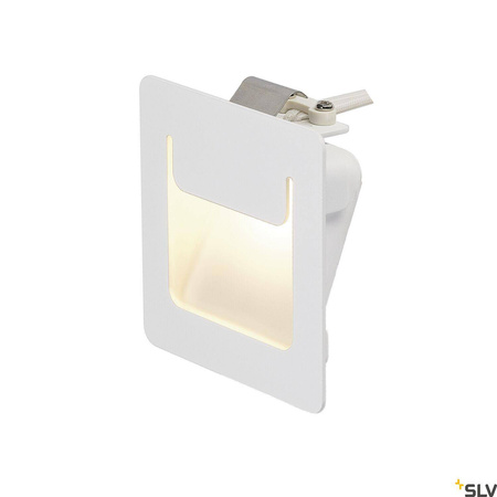 DOWNUNDER PUR 80, lampa wpuszczana, LED, 3000K, prostokątna, biała, D/S/W 8/3,2/8 cm, ze sprężynami piórowymi (151950) - SLV