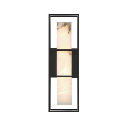 Średni kinkiet Blakley z alabastrowym kloszem Matowa czerń (QN-BLAKLEY-M-BK) - Quintiesse