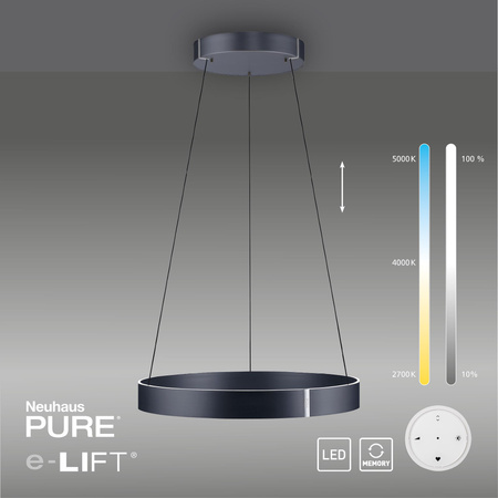 PURE E-CLIPSE LAMPA WISZĄCA SZARY (2561-15) - Paul Neuhaus