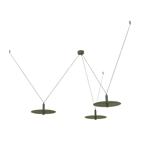 PENDANT LED LIGHT 3X7W 3000K METAL ARMY GREEN (23230 Zambelis) - Zambelis