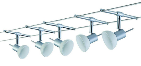 System linkowy Sheela max. 5x10W GU5,3 Chrom Mat/Opal 230/12V 60VA Metal/Szkło (PL94136) - PAULMANN