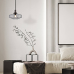 PENDANT LIGHT E27 MAX 40W METAL-GLASS ANODISED DARK GREY (23012 Zambelis) - Zambelis