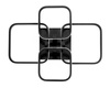 Lampa Dekoracyjna 72W Czarna 4 Kwadraty + pilot DL-C02 QUATRO - DomenoLED