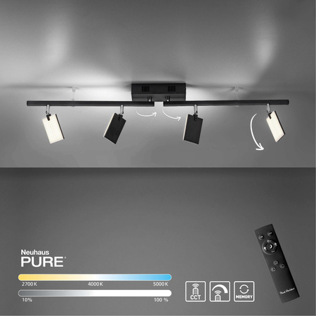 PURE MIRA LAMPA SUFITOWA CZARNY (6356-18) - Paul Neuhaus