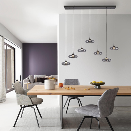 Ściemnialna lampa wisząca z płynną regulacją wysokości POSH SZARA (15695-15) - Paul Neuhaus