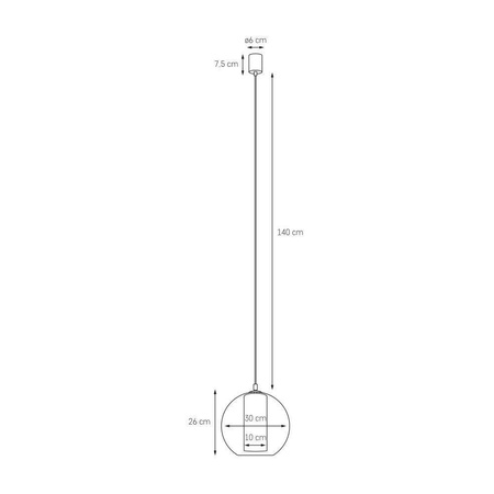 Lampa wisząca MERIDA BLACK rozm. M (11093105) - Kaspa