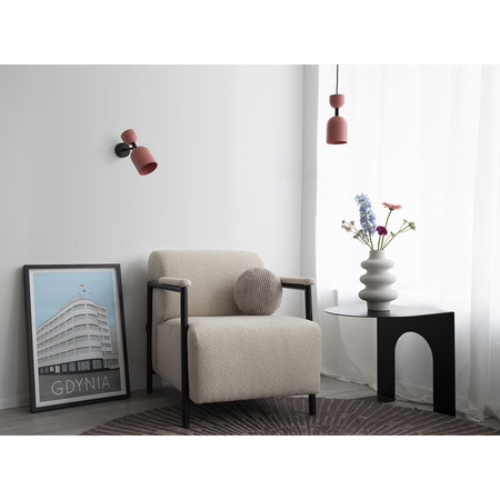 SUPURU W granatowa lampa ścienna / kinkiet z czarną rurką (SUK11320) - Ummo