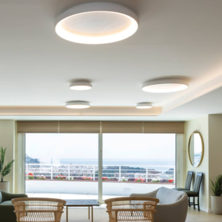 CEILING LIGHT 30W 3000K ALUMINUM & ACRYLIC CHIP DIMMABLE, SANDY WHITE (2041 Zambelis) - Zambelis