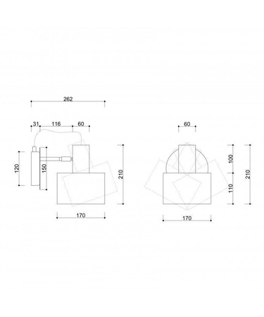 Kinkiet ENKEL Kol. Czarny (ENK122P0) - Ummo
