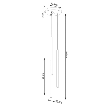 Lampa wisząca PASTELO 3P ochra czerwona (SL.1527) - Sollux Lighting