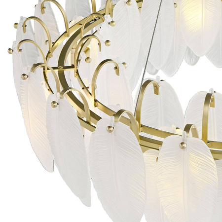 Żyrandol ozdobny PIUMA mosiądz biały 80 cm (ST-6289-8) - Step into Design