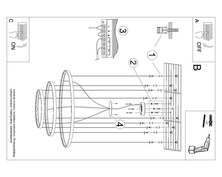 Lampa wisząca RIO 3 55/78/110 złoty LED 4000K (TH.269) - Thoro Lighting