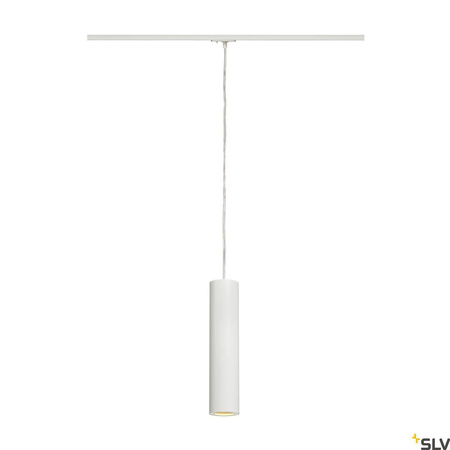 ENOLA_B, lampa wisząca do szyny wysokonapięciowej 1-fazowej, QPAR51, kolor biały, maks. 50W, z adapterem 1-fazowym białym (143961) - SLV