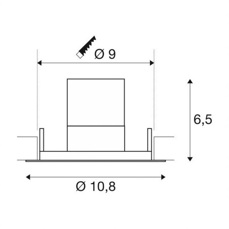 KINI LED sufitowa, do wbudowania, biała, 3000K, 60°, IP65