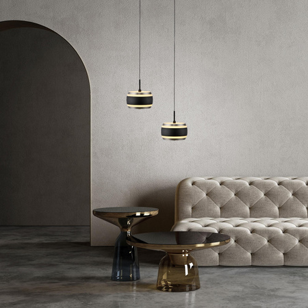 Lampa na pilota, z regulacją światła i wysokości PURE FALLING RINGS CZARNA (2503-18) - Paul Neuhaus