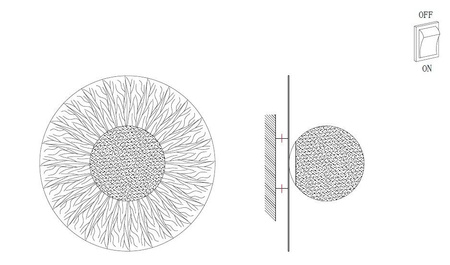 Lampa ścienna SUN S złota 20 cm (ST-FB230946-D20) - Step into Design