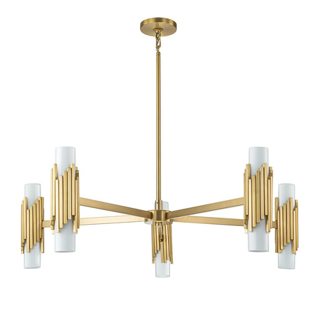 Żyrandol Marvele - 10 źródeł światła - Postarzany mosiądz (MARVELE10-AB-OPAL) - Elstead Lighting