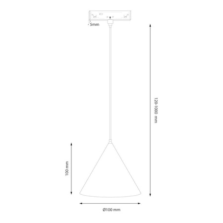Lampa wisząca do szyny Magnetic track pendant cone 5mm 7W 4000K (ML2156) - Milagro