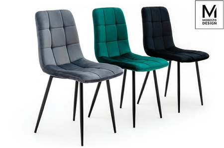 MODESTO krzesło CARLO ciemny szary - welur, metal (J-06.GREY) - Modesto Design