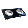 Oczko sufitowe szklane KWADRATOWE 2xGU10 Kolor: CZARNY (EKOS926) - Eko-Light