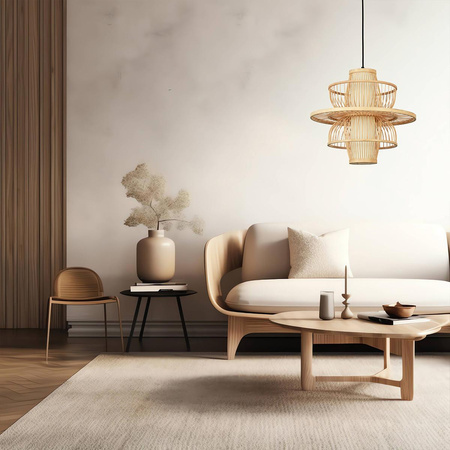 Ratanowa lampa wisząca Astra naturalna 1xE27 (LP-3110/1P NT) - Light Prestige