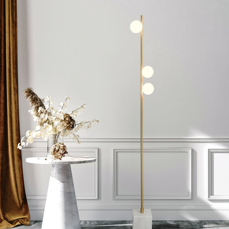 FLOOR LAMP 3L GOLD MARBLE (18179 Zambelis) - Zambelis
