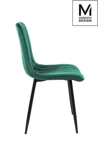 MODESTO krzesło LARA zielone - welur, metal (J-07.GREEN) - MODESTO