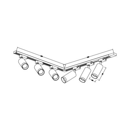 Zestaw Oprawa Mica Track Biały + Chrom 6xGU10 2m (ML2107) - Milagro