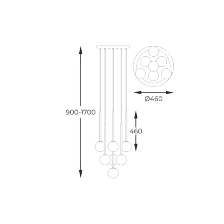 Lampa wisząca ARCTURUS czarno-złota (P0574-07F-SDFZ) - Zuma Line