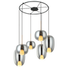 PENDANT LIGHT 6XG9 SMOKED GLASS -GOLD MATT (22147 Zambelis) - Zambelis