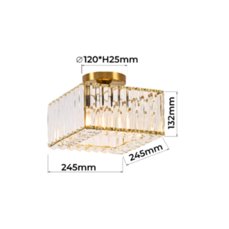 Kwadratowy plafon Vetro chrom 1xE27 (LP-2910/1C CH square) - Light Prestige
